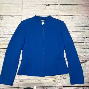Calvin Klein Blue Tailored Blazer with Round Neckline